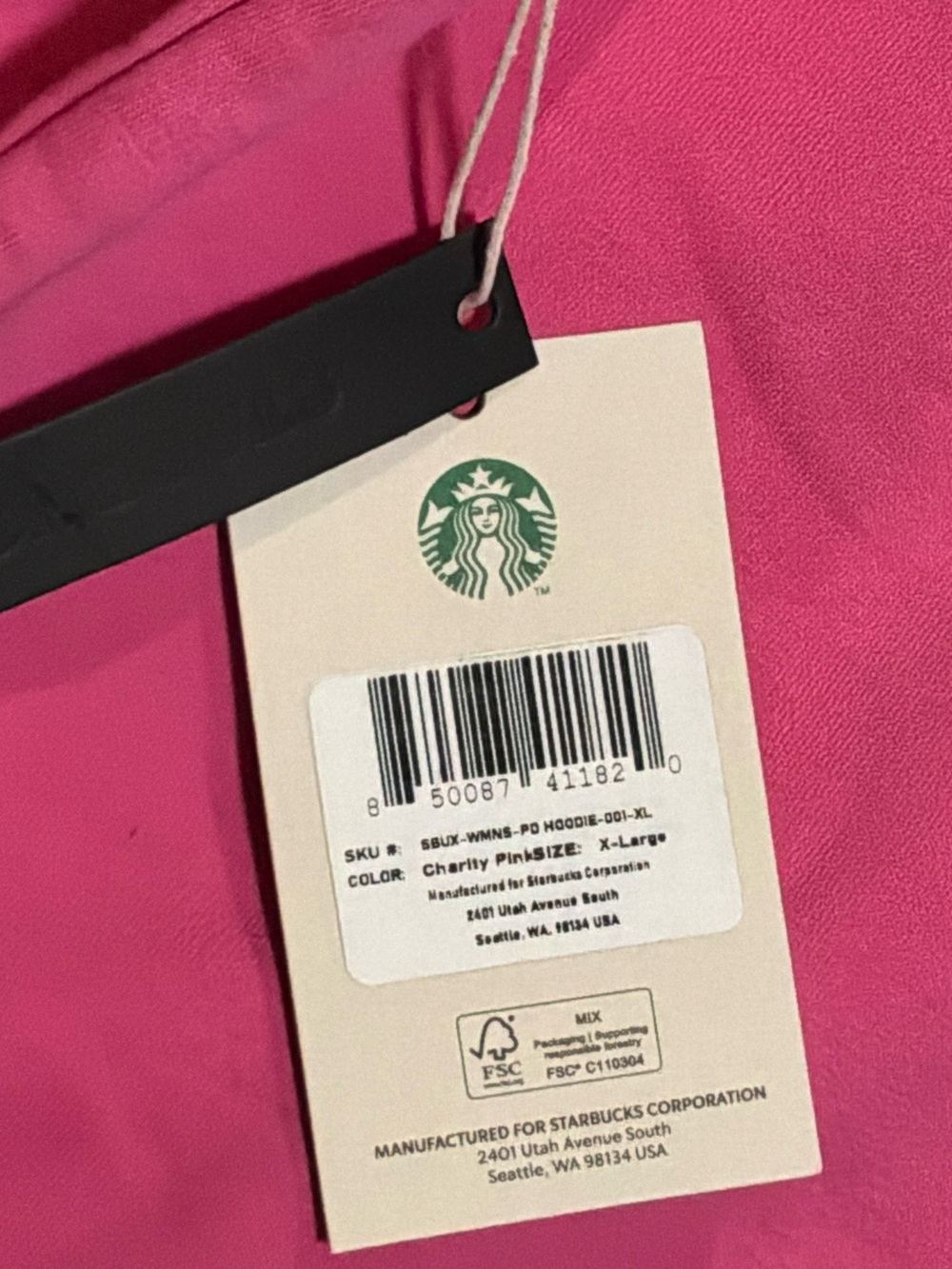 Starbucks - Bearista Women’s Bear Hoodie Pink Online Exclusive - Picture 6 of 6